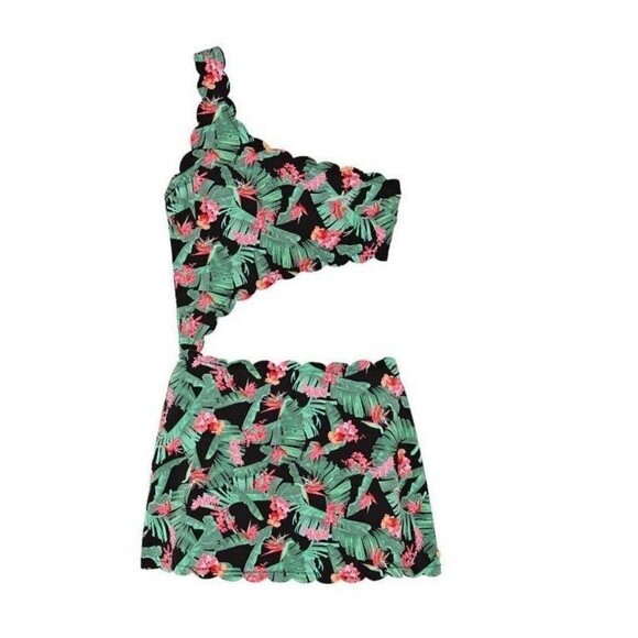 Victorias Secret swimsuit dress tropical S scallop - Picture 2 of 4